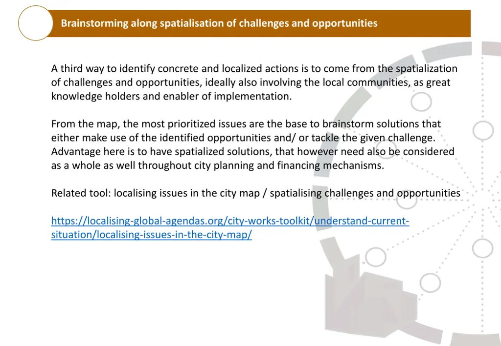 brainstorming along spatialisation of challenges