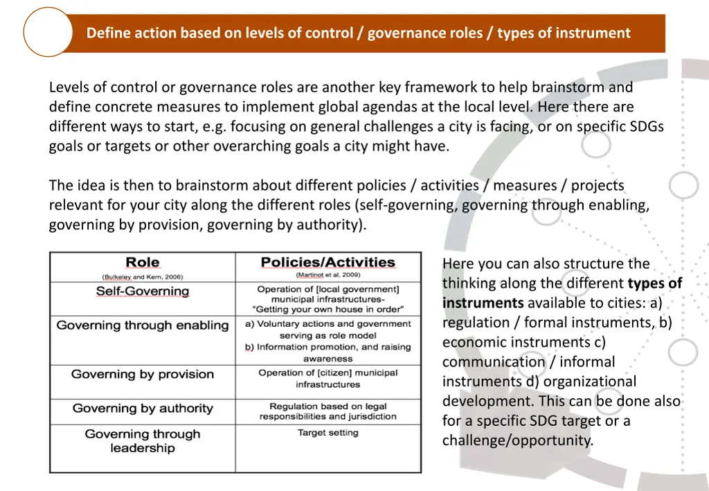 define action based on levels of control