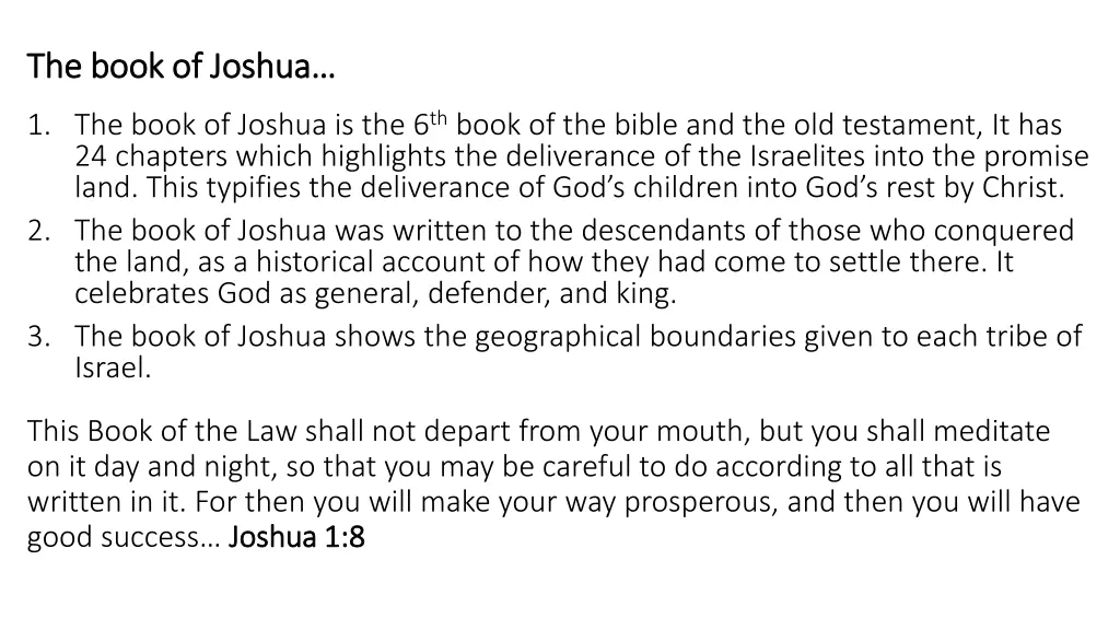 the book of joshua the book of joshua