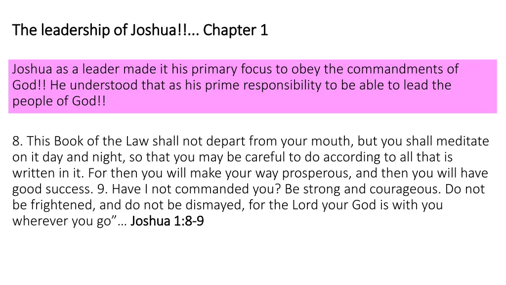 the leadership of joshua chapter 1 the leadership