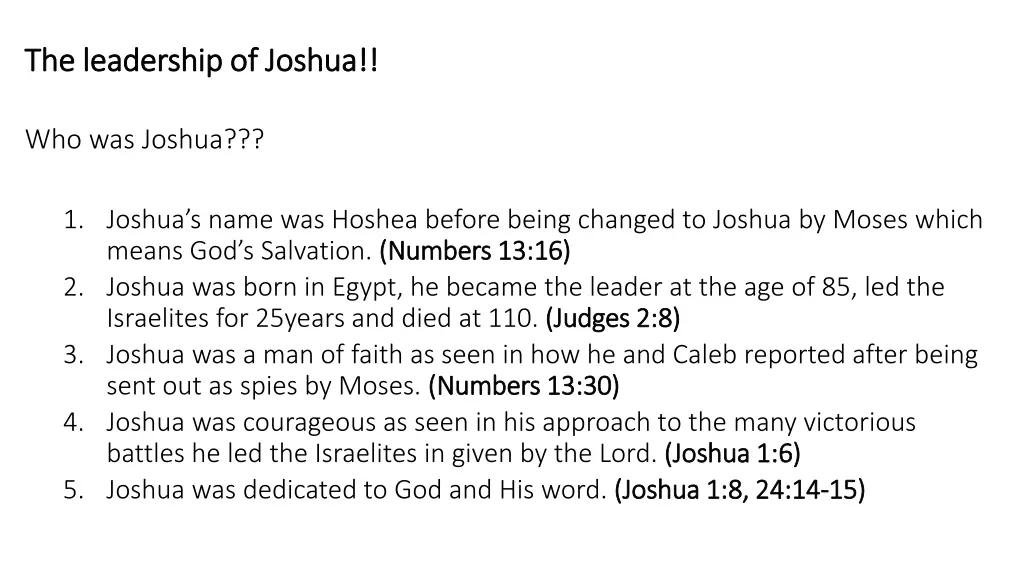 the leadership of joshua the leadership of joshua