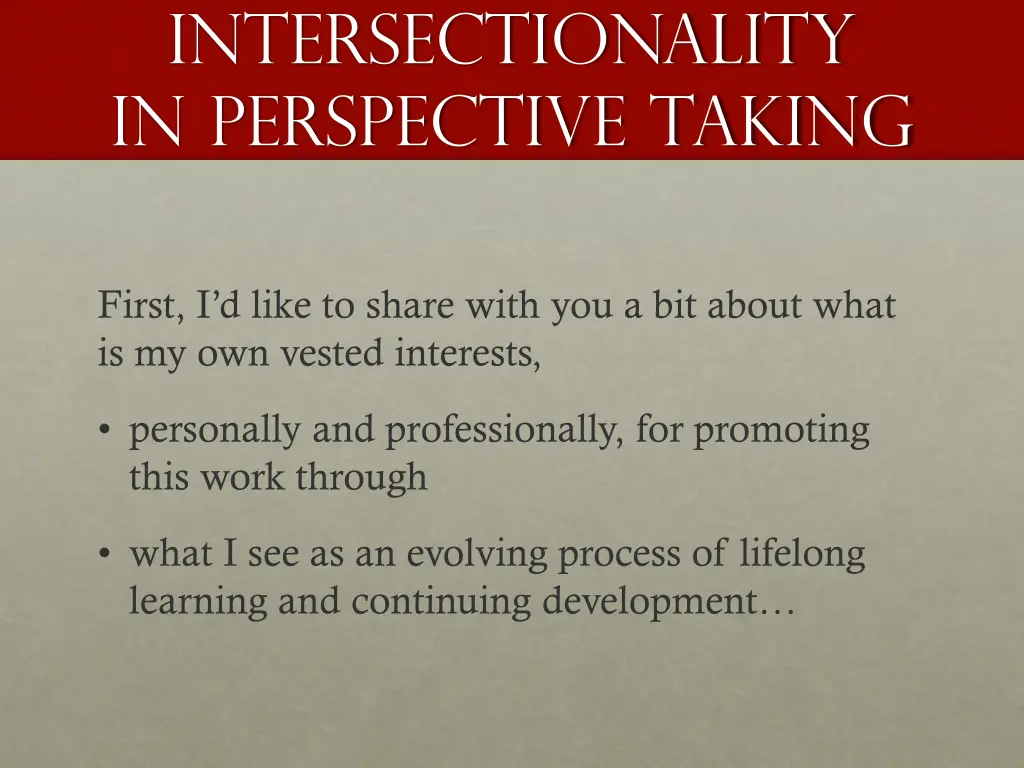 intersectionality in perspective taking