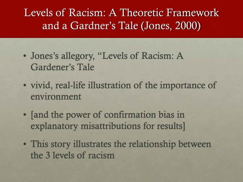levels of racism a theoretic framework 2