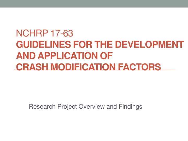 nchrp 17 63 guidelines for the development