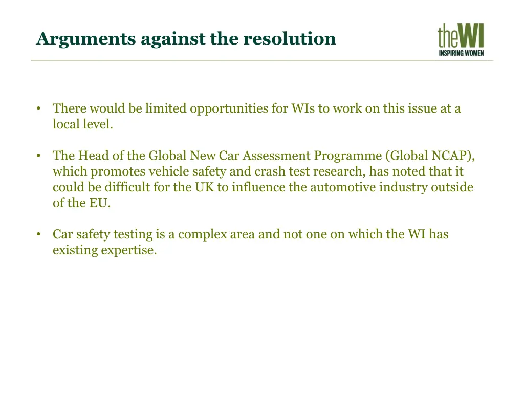 arguments against the resolution
