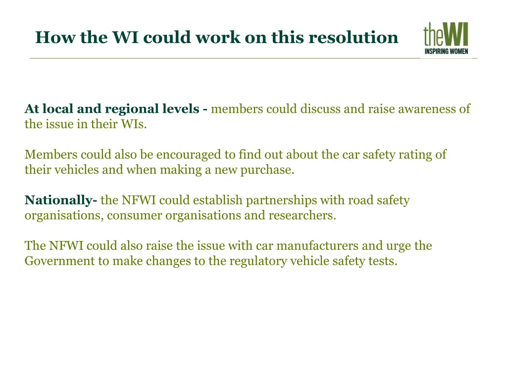 how the wi could work on this resolution
