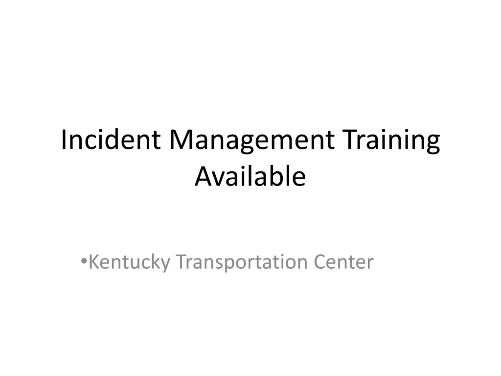 incident management training available