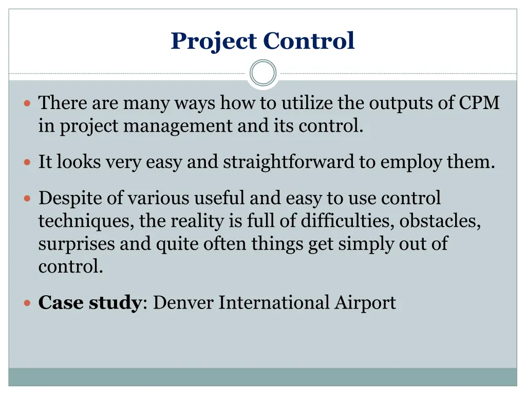 project control 19
