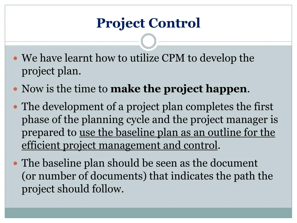 project control