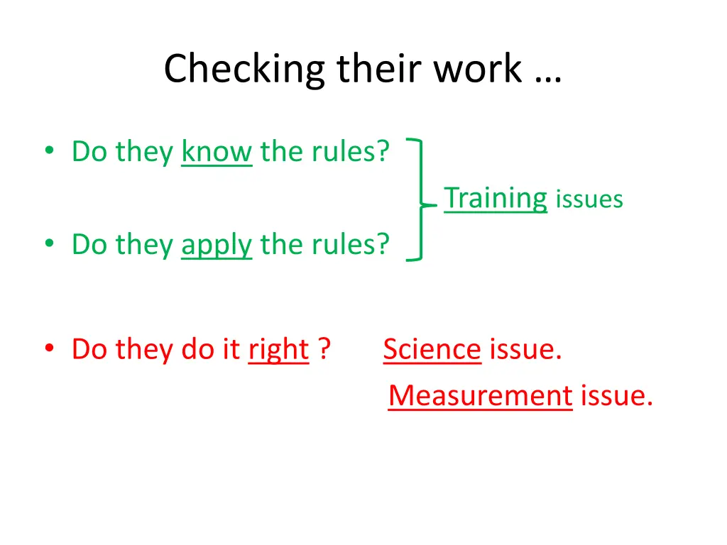 checking their work