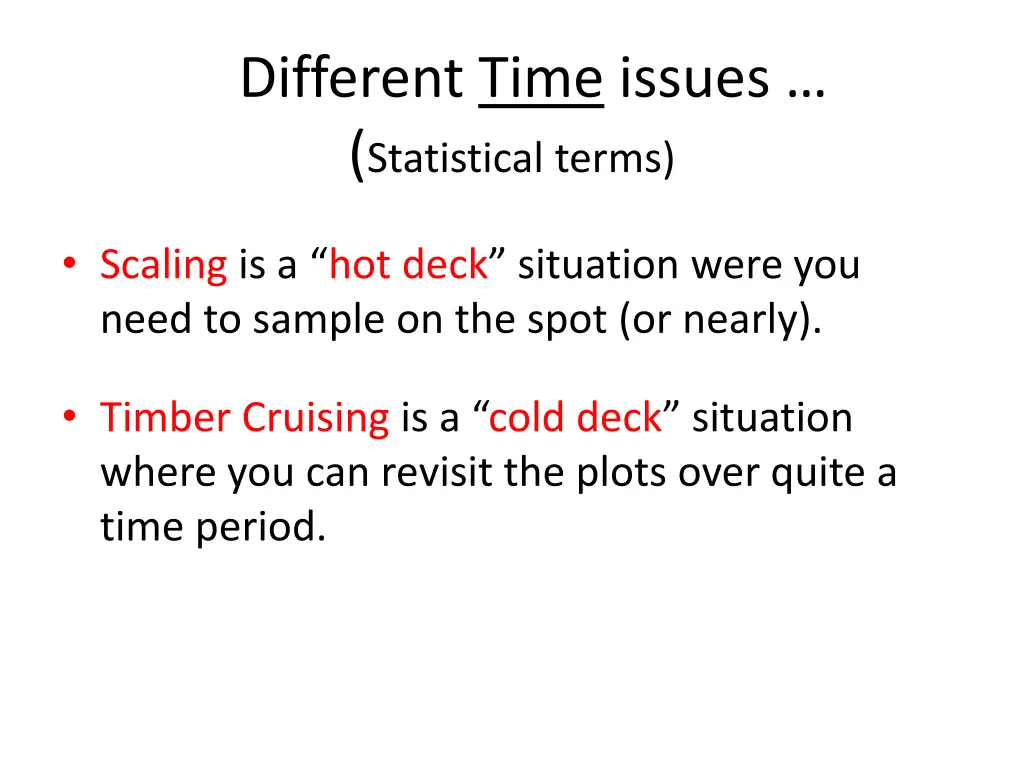 different time issues statistical terms