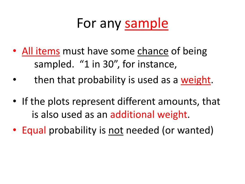 for any sample