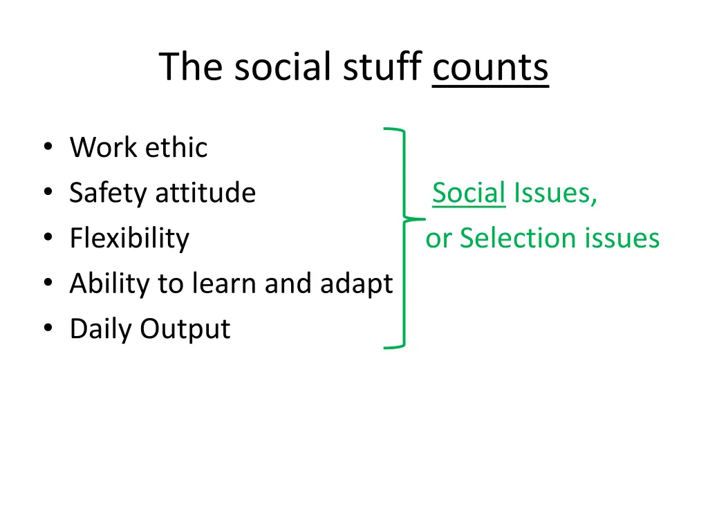 the social stuff counts