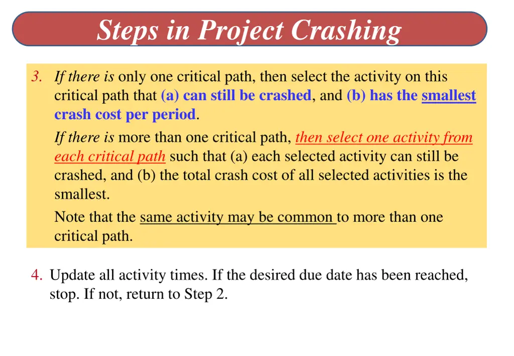 steps in project crashing 1