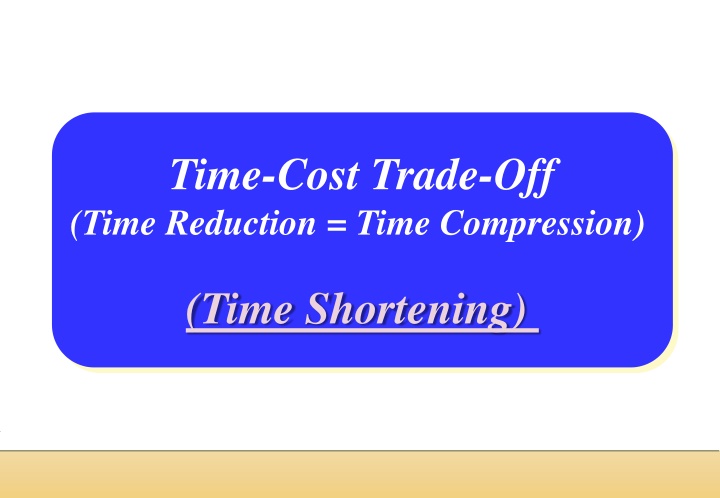 time cost trade off time reduction time