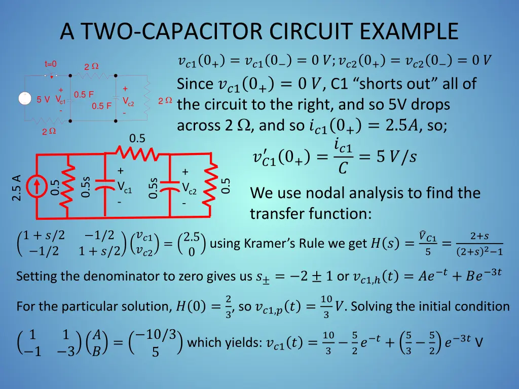 a two capacitor circuit example