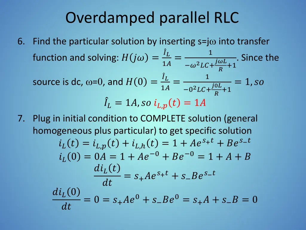 overdamped parallel rlc