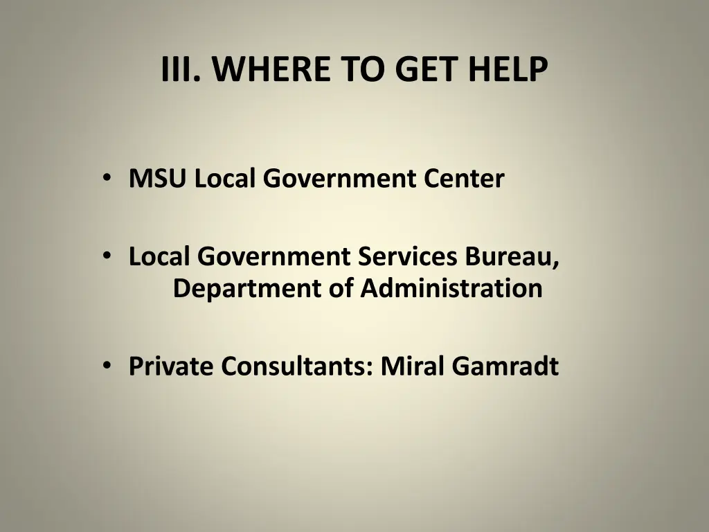 iii where to get help