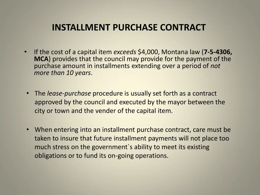 installment purchase contract