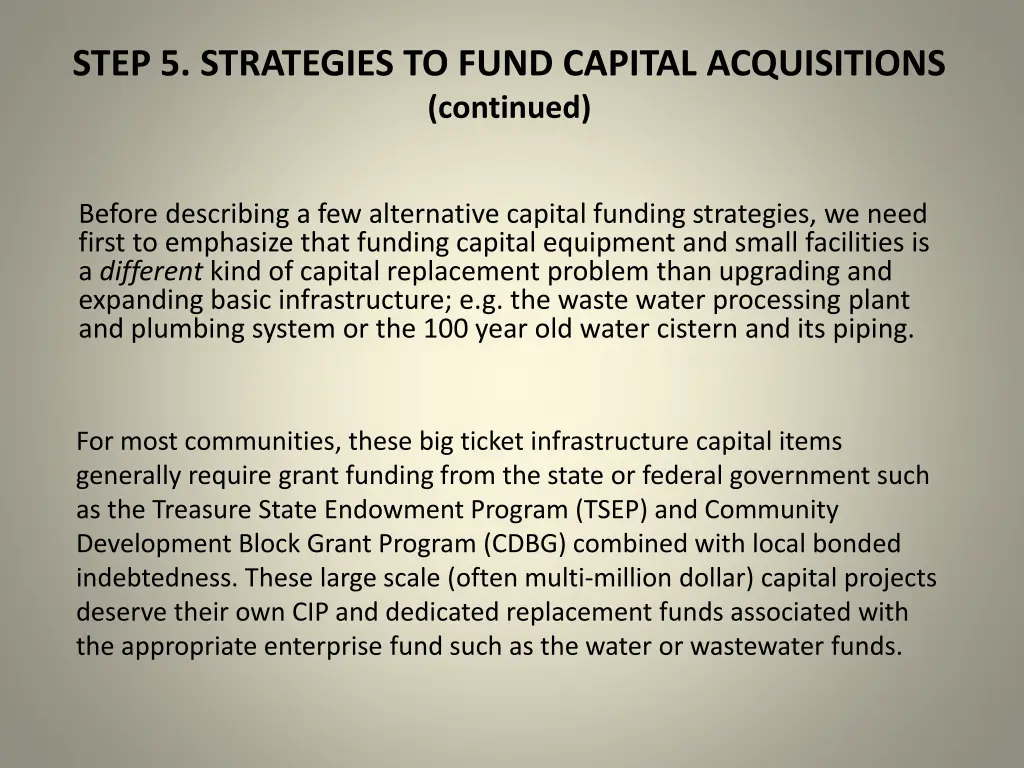 step 5 strategies to fund capital acquisitions 1