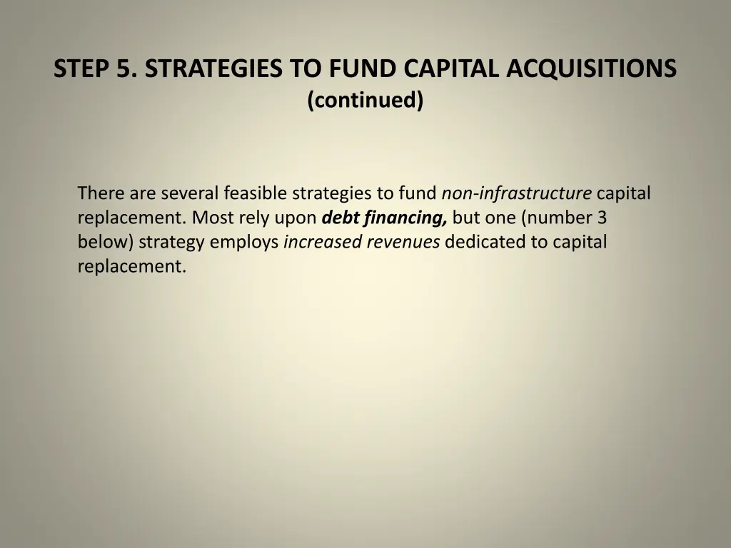 step 5 strategies to fund capital acquisitions 2
