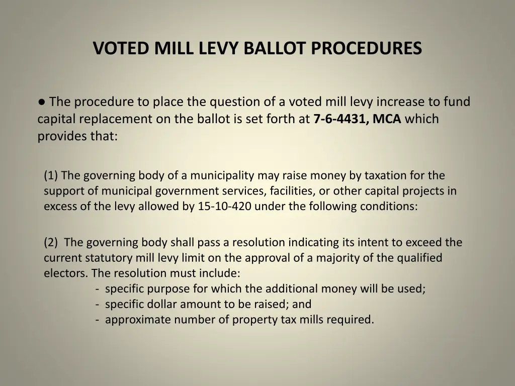 voted mill levy ballot procedures