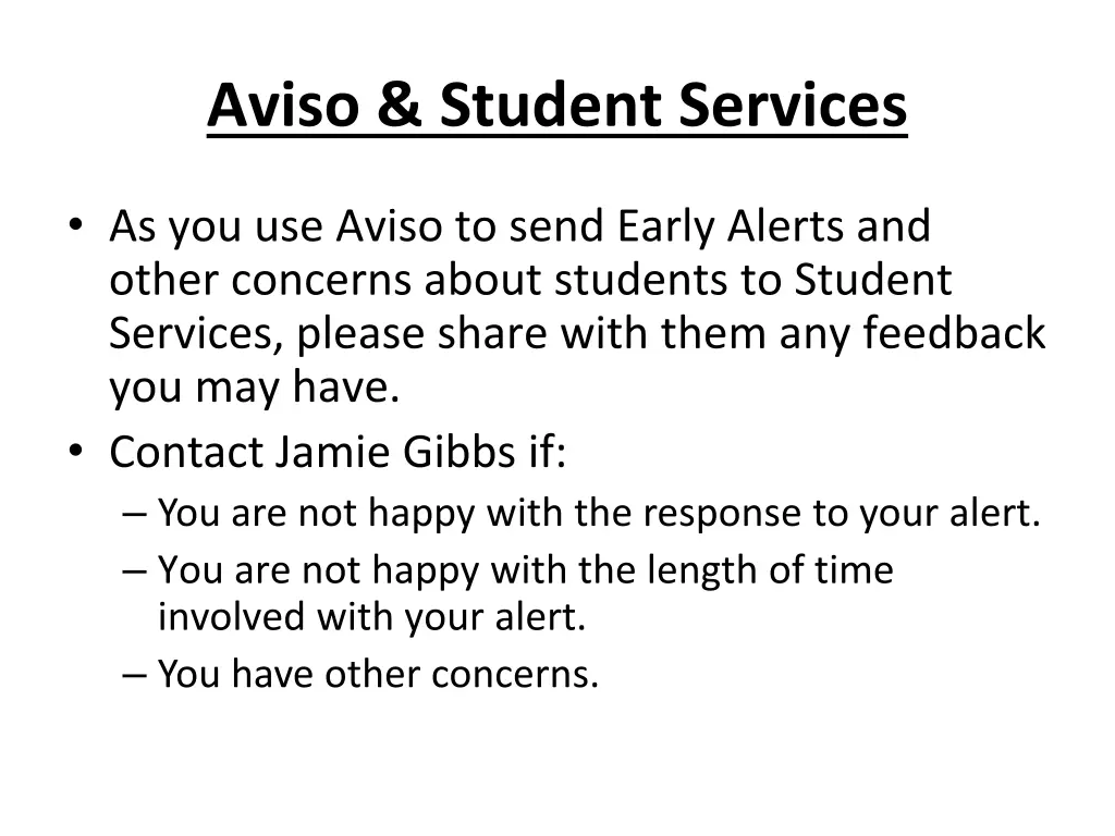 aviso student services