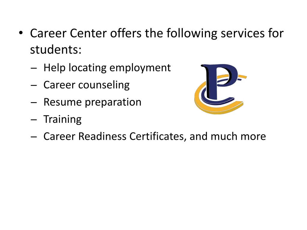 career center offers the following services