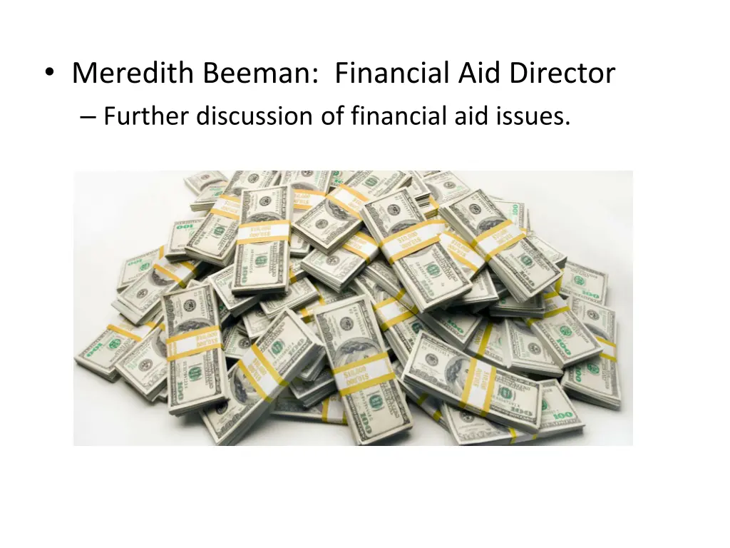 meredith beeman financial aid director further
