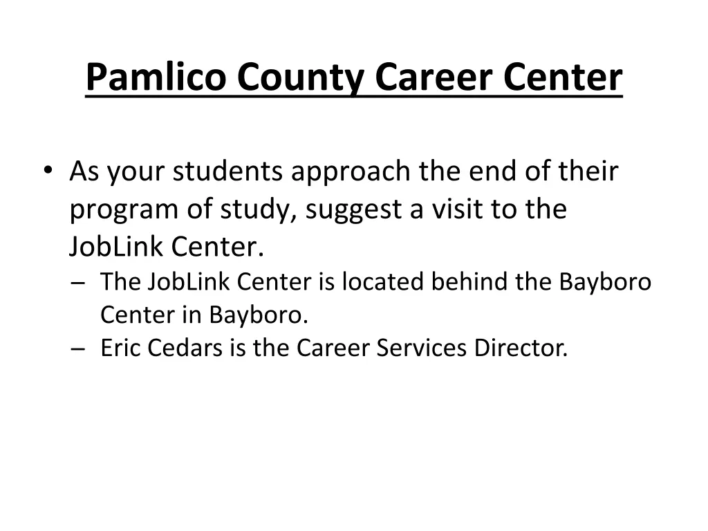 pamlico county career center 1