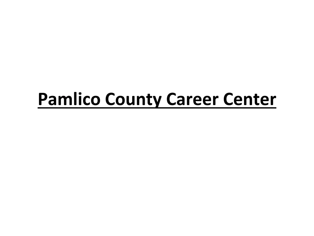 pamlico county career center