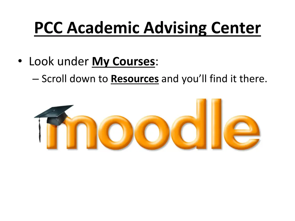 pcc academic advising center
