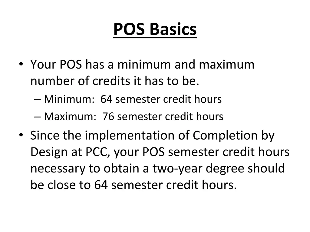 pos basics