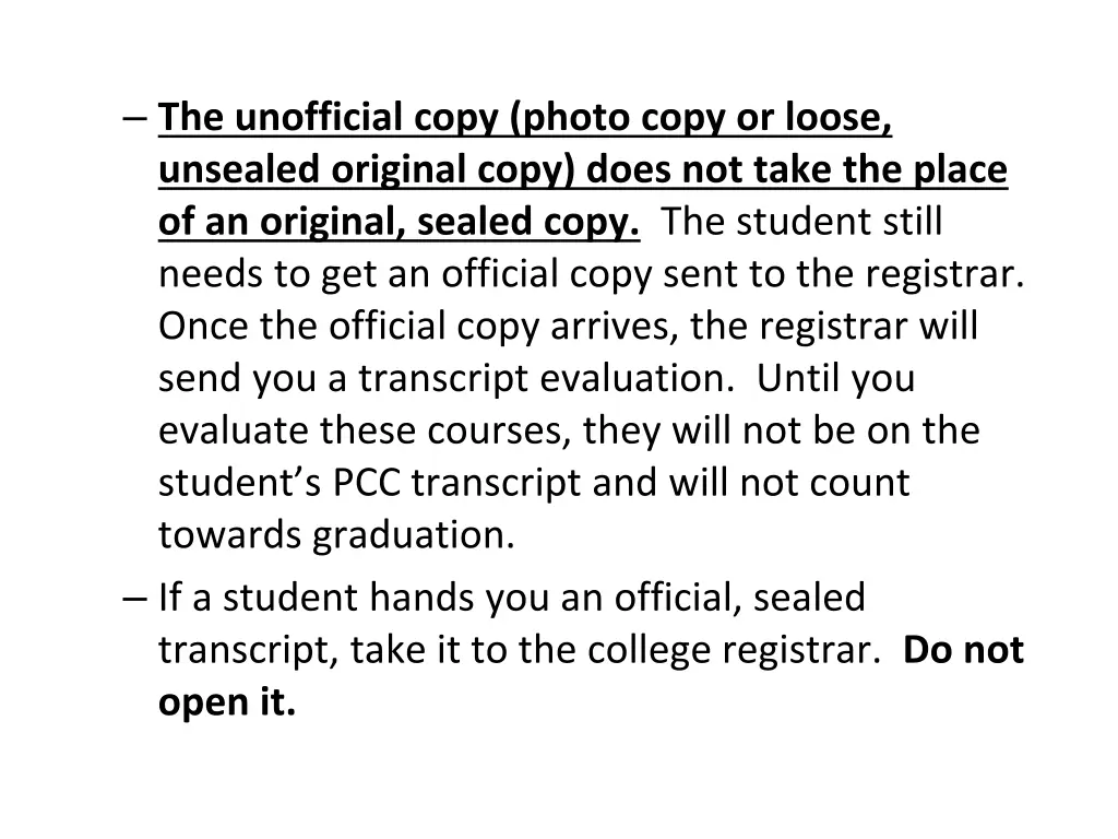 the unofficial copy photo copy or loose unsealed