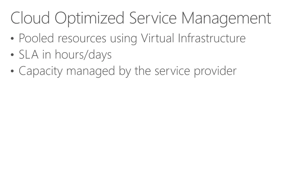 cloud optimized service management