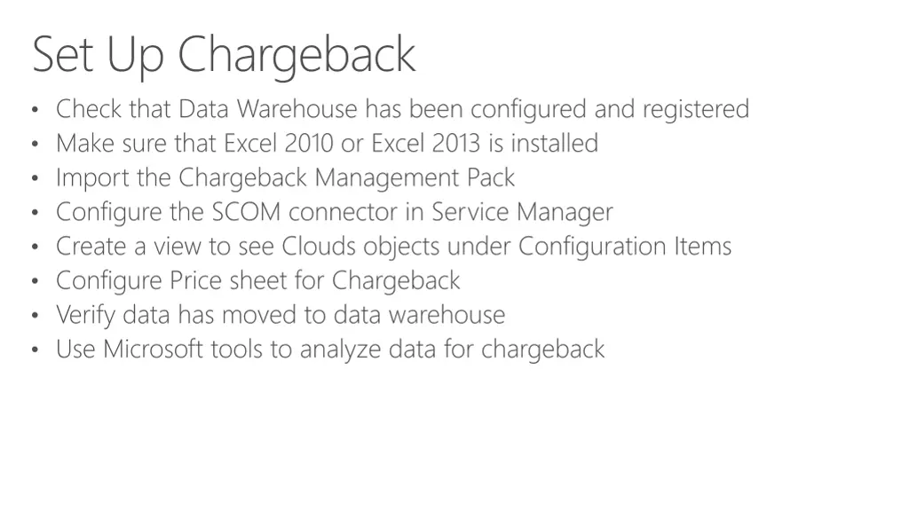 set up chargeback 1