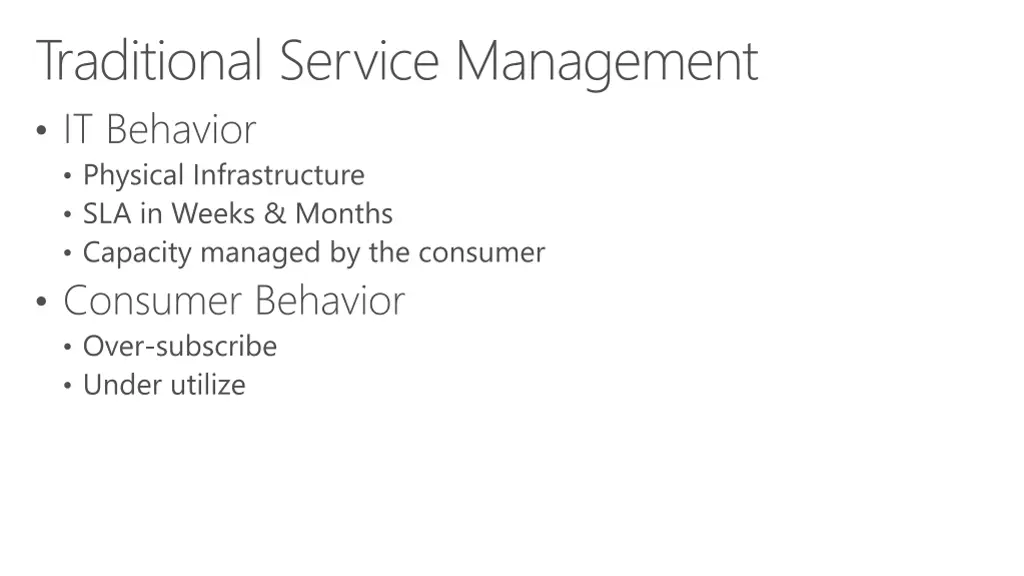 traditional service management