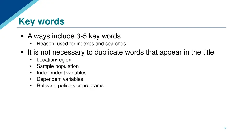 key words