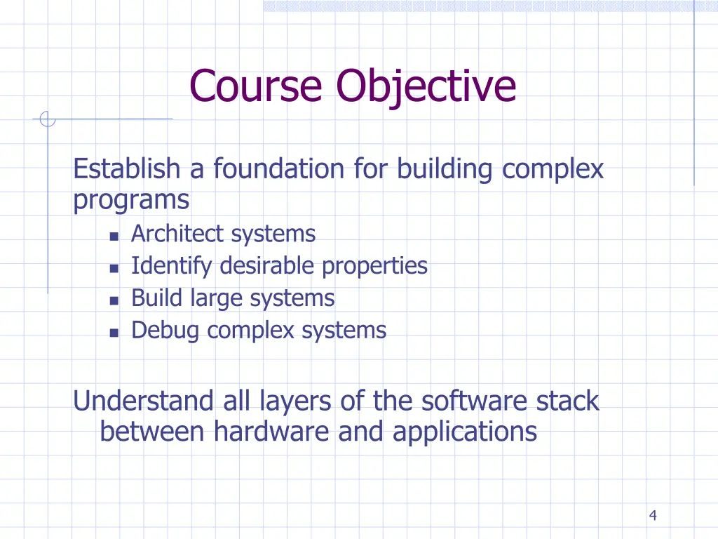 course objective