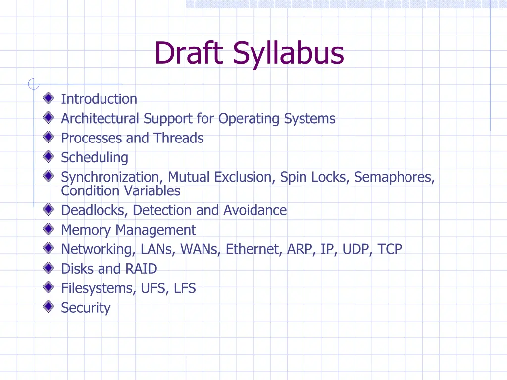 draft syllabus