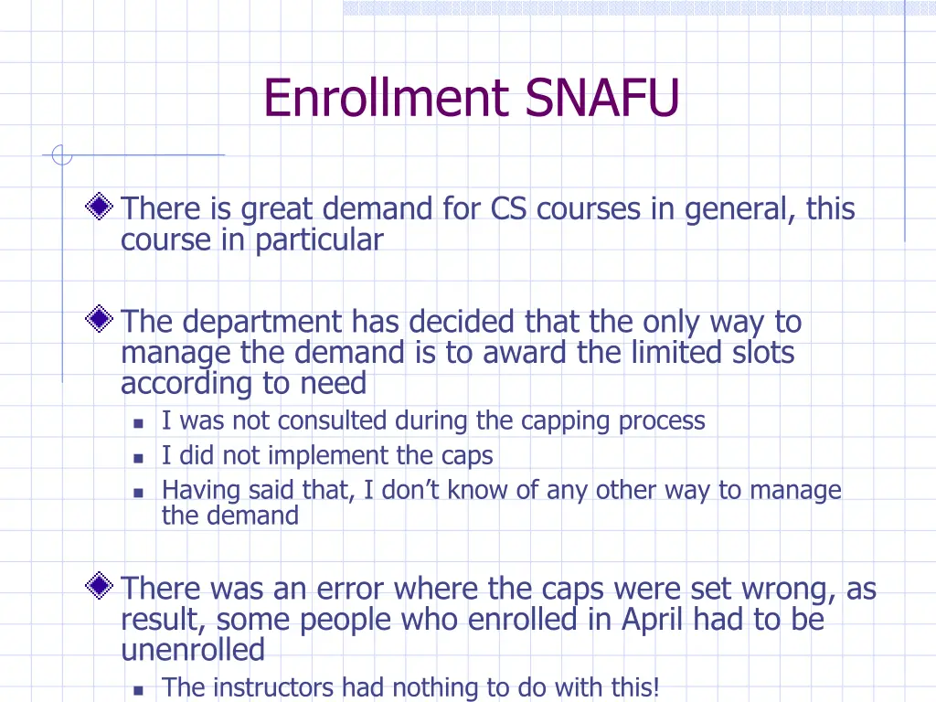 enrollment snafu