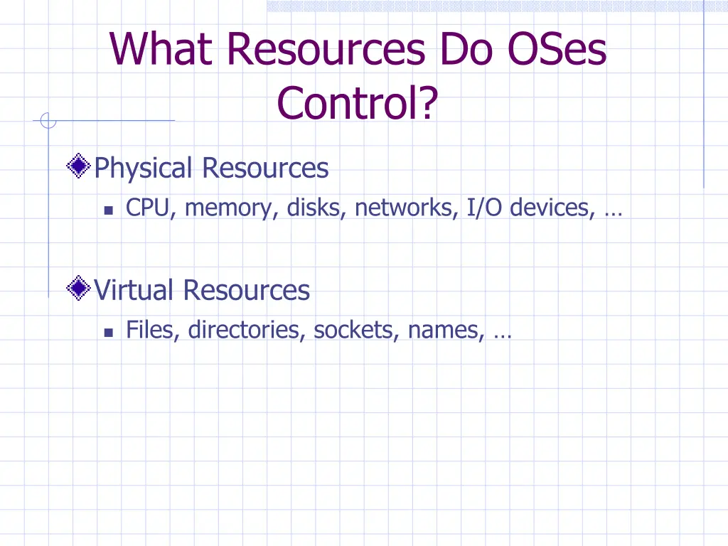 what resources do oses control