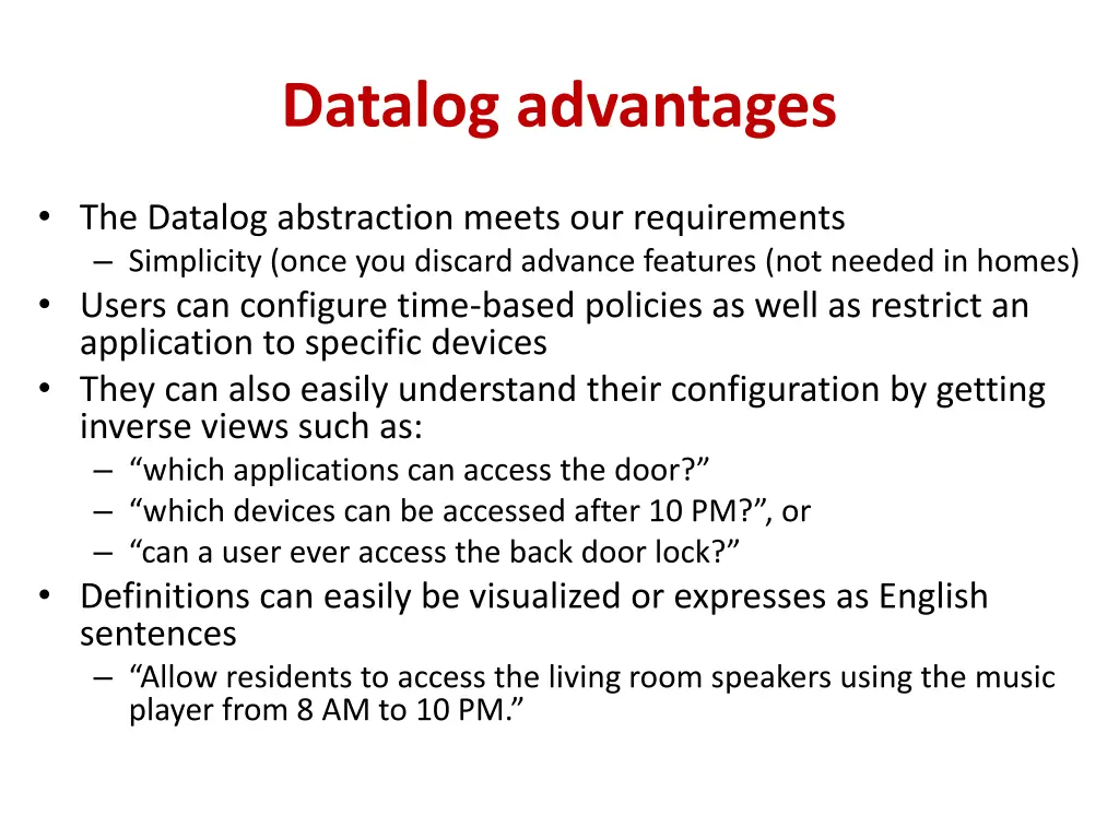datalog advantages