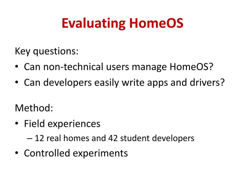 evaluating homeos