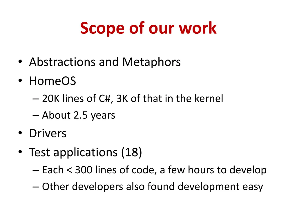 scope of our work