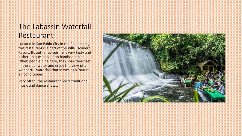 the labassin waterfall restaurant