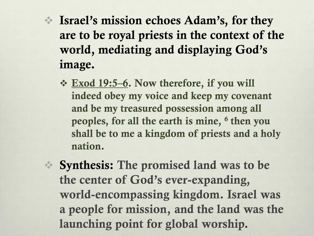 israel s mission echoes adam s for they