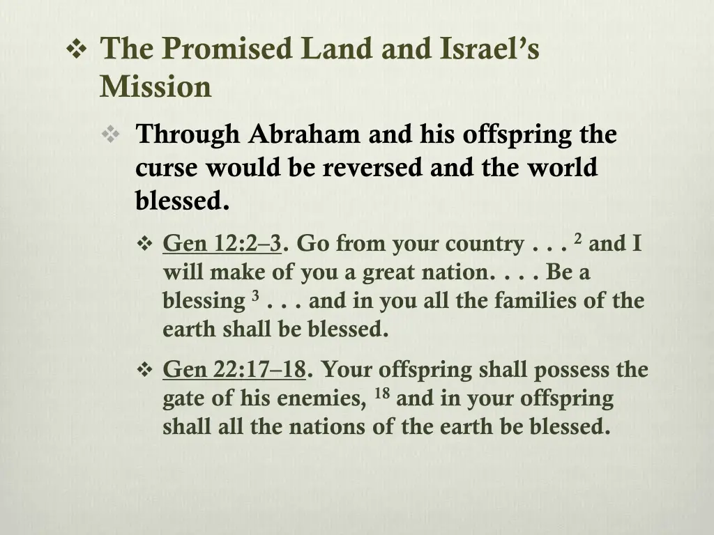 the promised land and israel s mission