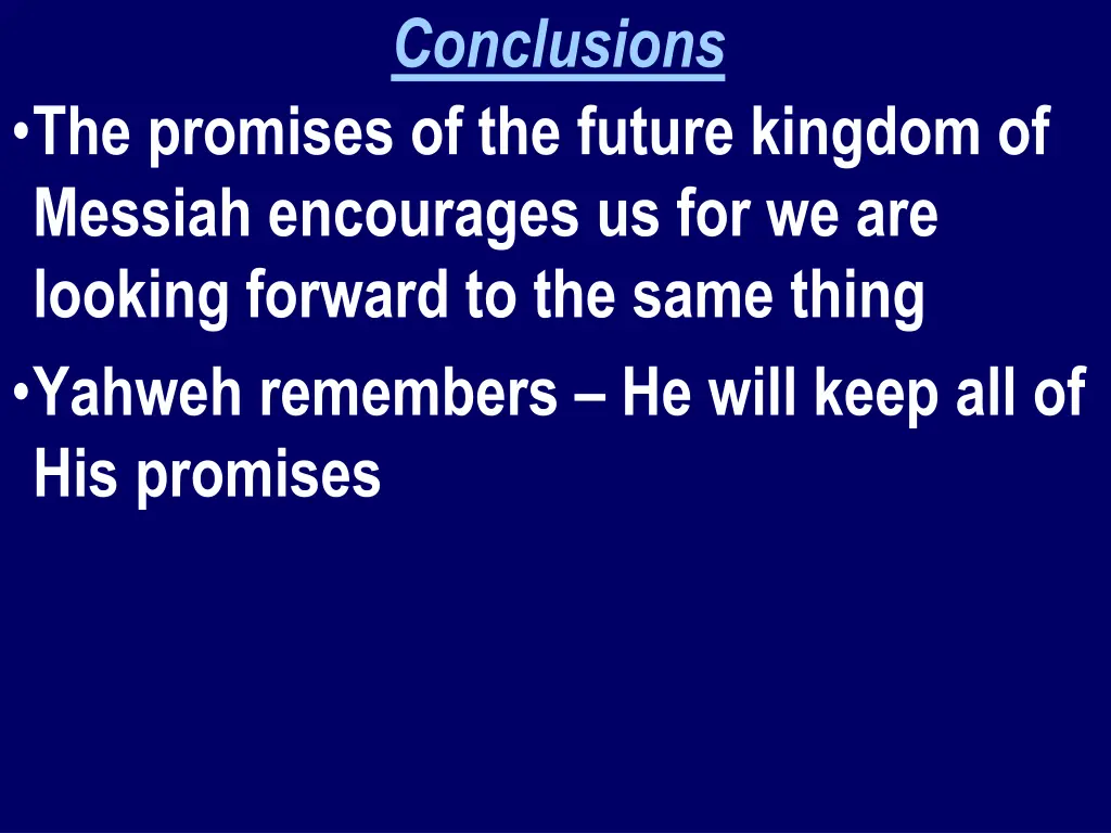 conclusions