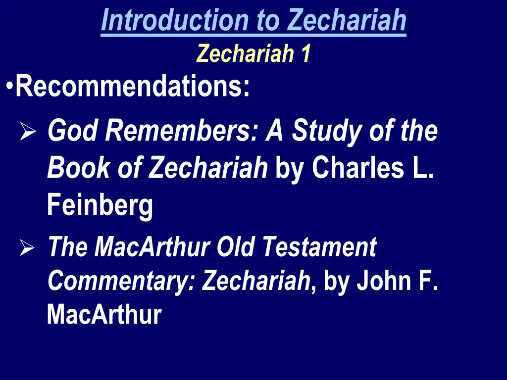 introduction to zechariah zechariah